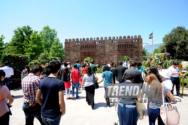 Flower festival in Baku. Baku, Azerbaijan, May 10, 2013