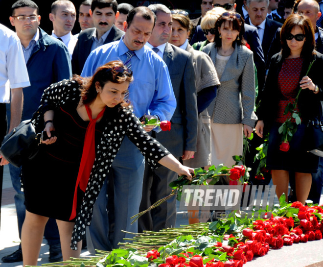 Azerbaijan's public marks 90th birthday of National Leader Heydar Aliyev. Baku, Azerbaijan, May 10, 2013 