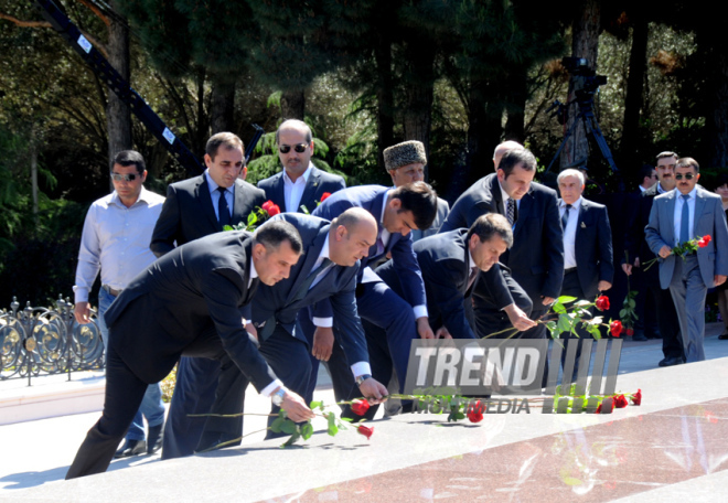 Azerbaijan's public marks 90th birthday of National Leader Heydar Aliyev. Baku, Azerbaijan, May 10, 2013 