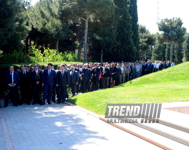 Azerbaijan's public marks 90th birthday of National Leader Heydar Aliyev. Baku, Azerbaijan, May 10, 2013 