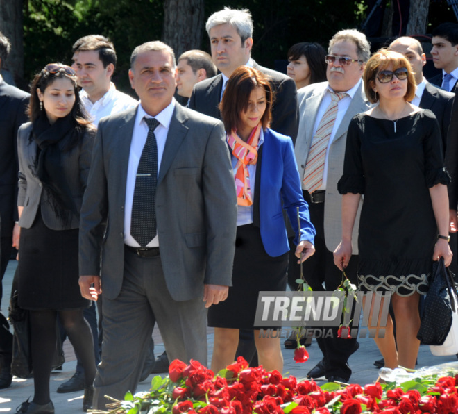 Azerbaijan's public marks 90th birthday of National Leader Heydar Aliyev. Baku, Azerbaijan, May 10, 2013 