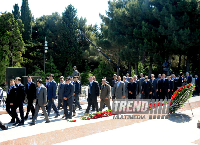 Azerbaijan's public marks 90th birthday of National Leader Heydar Aliyev. Baku, Azerbaijan, May 10, 2013 