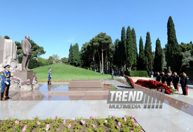 Azerbaijan's public marks 90th birthday of National Leader Heydar Aliyev. Baku, Azerbaijan, May 10, 2013 