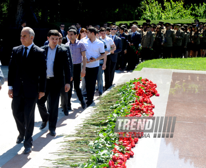 Azerbaijan's public marks 90th birthday of National Leader Heydar Aliyev. Baku, Azerbaijan, May 10, 2013 