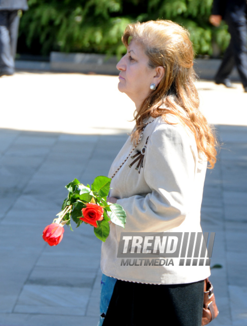 Azerbaijan's public marks 90th birthday of National Leader Heydar Aliyev. Baku, Azerbaijan, May 10, 2013 