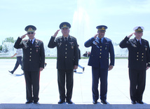 Military parade held in Baku downtown in relation with 90th anniversary of national leader Heydar Aliyev. Baku, Azerbaijan, May 10, 2013