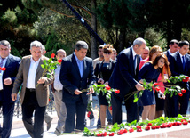 Azerbaijan's public marks 90th birthday of National Leader Heydar Aliyev. Baku, Azerbaijan, May 10, 2013