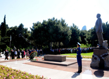 Azerbaijan's public marks 90th birthday of National Leader Heydar Aliyev. Baku, Azerbaijan, May 10, 2013