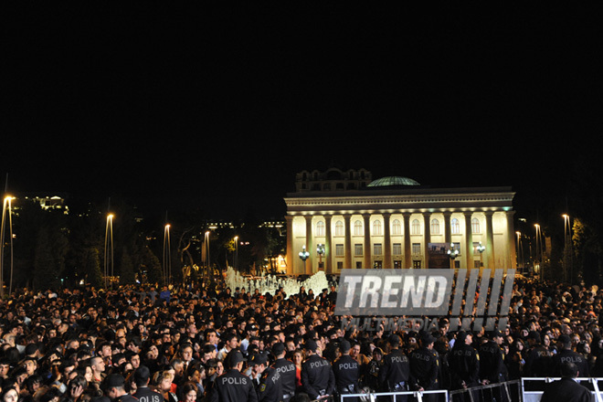 A gala concert and grandios fireworks display held in the National Park. Baku, Azerbaijan, May 10, 2013