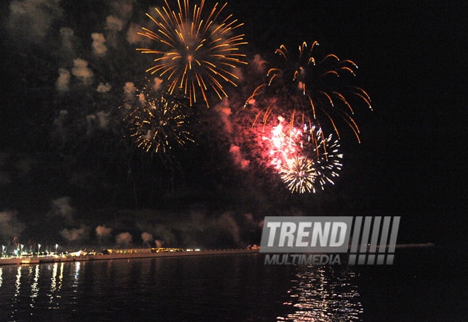 A gala concert and grandios fireworks display held in the National Park. Baku, Azerbaijan, May 10, 2013