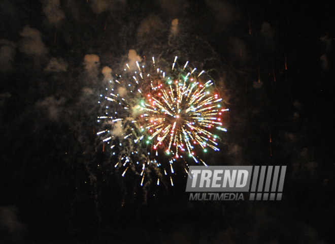 A gala concert and grandios fireworks display held in the National Park. Baku, Azerbaijan, May 10, 2013