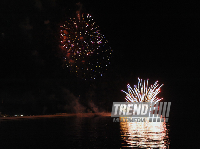 A gala concert and grandios fireworks display held in the National Park. Baku, Azerbaijan, May 10, 2013