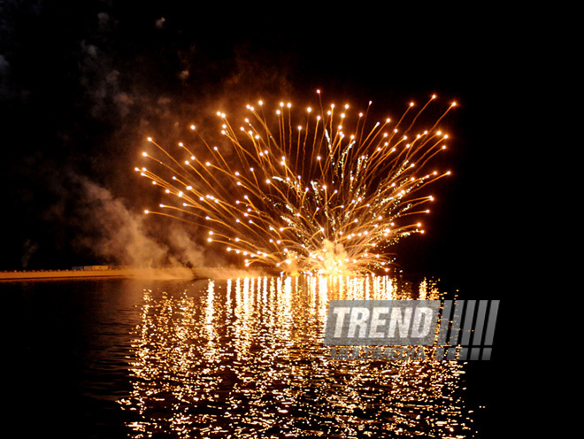 A gala concert and grandios fireworks display held in the National Park. Baku, Azerbaijan, May 10, 2013