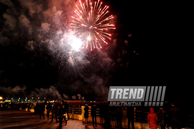 A gala concert and grandios fireworks display held in the National Park. Baku, Azerbaijan, May 10, 2013