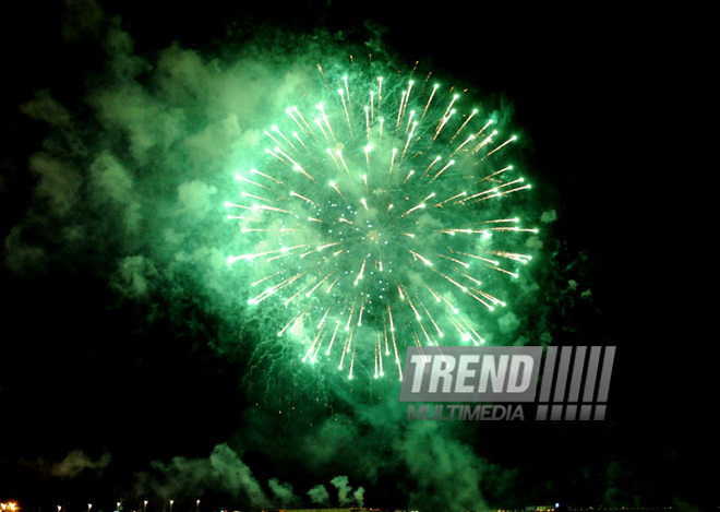 A gala concert and grandios fireworks display held in the National Park. Baku, Azerbaijan, May 10, 2013