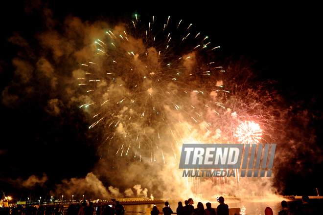 A gala concert and grandios fireworks display held in the National Park. Baku, Azerbaijan, May 10, 2013