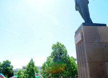 Azerbaijani participant of 'Eurovision' song contest Farid Mammadov laid flowers to the monument of the national leader Heydar Aliyev. Baku, Azerbaijan, May 21, 2013