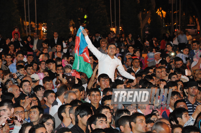 Baku hosts concert and firework celebrations on the occasion of the Day of Republic. Baku, Azerbaijan, May 28, 2013 