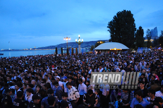 Baku hosts concert and firework celebrations on the occasion of the Day of Republic. Baku, Azerbaijan, May 28, 2013 