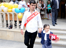 Last bell - symbol of the end of perfect school time. Baku, Azerbaijan, May 31, 2013