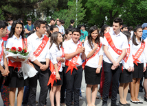 Last bell - symbol of the end of perfect school time. Baku, Azerbaijan, May 31, 2013