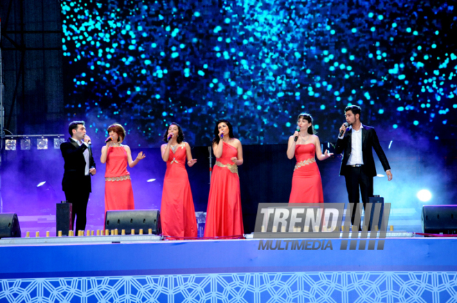 Baku holds concert and fireworks in honor of  National Salvation Day. Azerbaijan, June 15, 2013