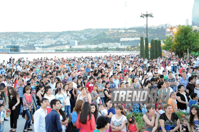 Baku holds concert and fireworks in honor of  National Salvation Day. Azerbaijan, June 15, 2013