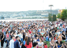 Baku holds concert and fireworks in honor of  National Salvation Day. Azerbaijan, June 15, 2013