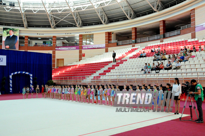 Bakıda bədii gimnastika üzrə 20-ci Azərbaycan birinciliyi başlayıb. Bakı, Azərbaycan, 24 iyun 2013