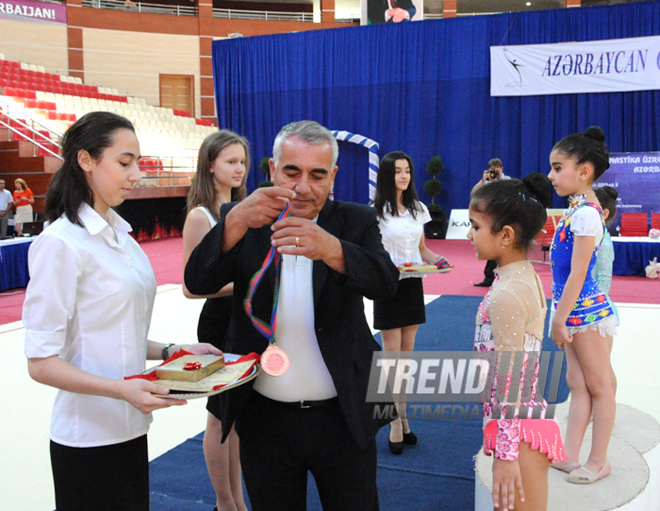 Bakıda bədii gimnastika üzrə 20-ci Azərbaycan birinciliyi başlayıb. Bakı, Azərbaycan, 24 iyun 2013