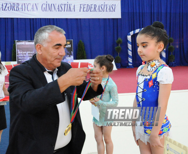 Bakıda bədii gimnastika üzrə 20-ci Azərbaycan birinciliyi başlayıb. Bakı, Azərbaycan, 24 iyun 2013