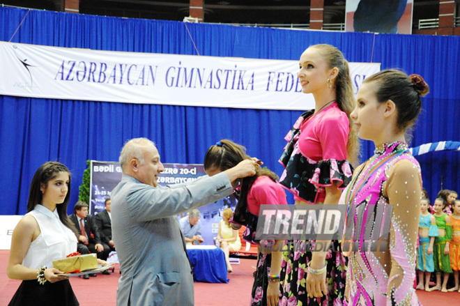 Bədii gimnastika üzrə XX Azərbaycan birinciliyinin qalibləri müəyyən edilib. Bakı, Azərbaycan, 26 iyun 2013