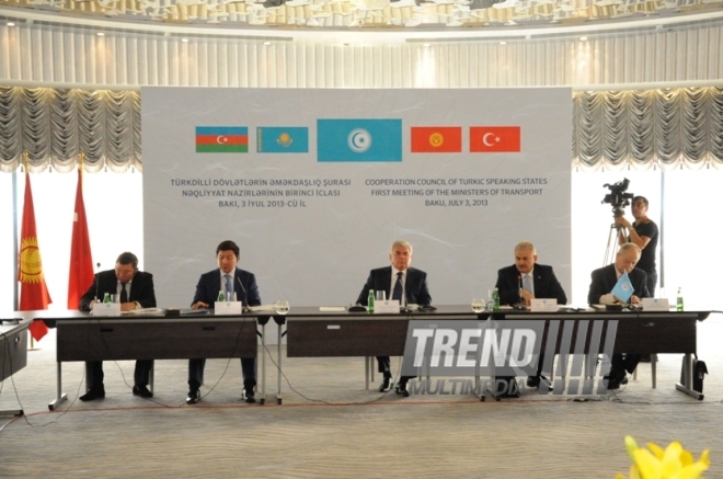 The first meeting of transport ministers of the Cooperation Council of Turkic-Speaking States. Baku, Azerbaijan, July 03, 2013