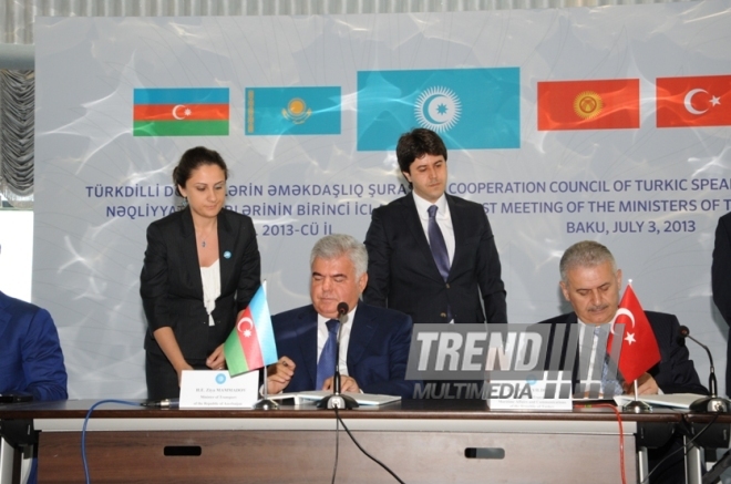 The first meeting of transport ministers of the Cooperation Council of Turkic-Speaking States. Baku, Azerbaijan, July 03, 2013