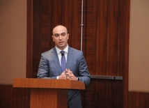 Head of Political Analysis and Information Supply Department of the Administration of the President of Azerbaijan Elnur Aslanov. Baku, Azerbaijan, July 08, 2013