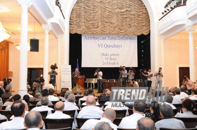 VI Congress of Azerbaijani Journalists. Baku, Azerbaijan, July 11, 2013