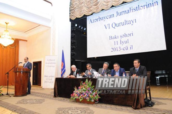 VI Congress of Azerbaijani Journalists. Baku, Azerbaijan, July 11, 2013