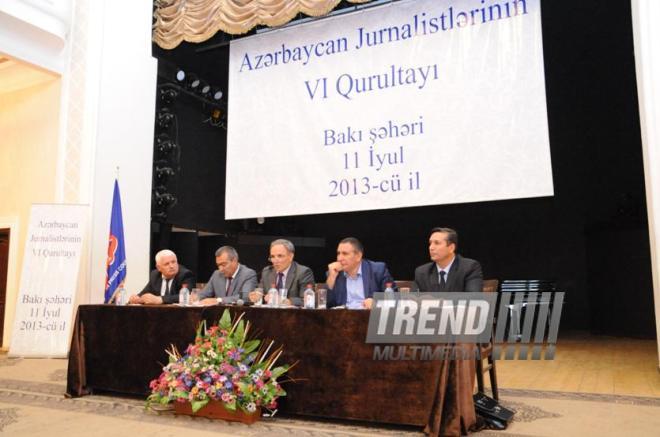 VI Congress of Azerbaijani Journalists. Baku, Azerbaijan, July 11, 2013