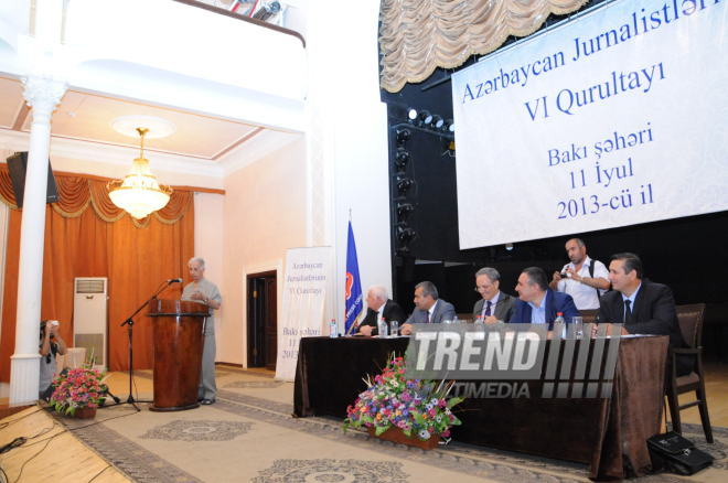 VI Congress of Azerbaijani Journalists. Baku, Azerbaijan, July 11, 2013