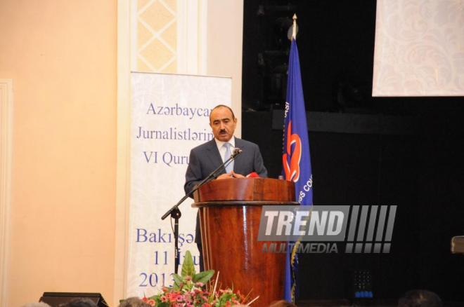 VI Congress of Azerbaijani Journalists. Baku, Azerbaijan, July 11, 2013