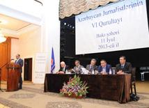 VI Congress of Azerbaijani Journalists. Baku, Azerbaijan, July 11, 2013