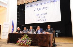 VI Congress of Azerbaijani Journalists. Baku, Azerbaijan, July 11, 2013