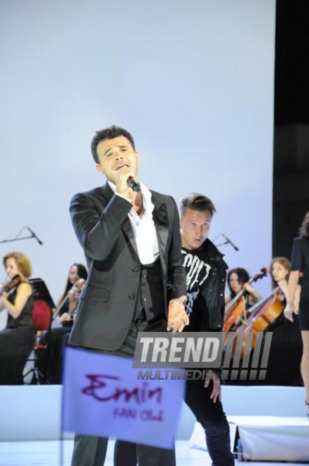 Azerbaijani famous singer and composer EMIN’s annual concert takes place in Green Theater in Baku. Azerbaijan, July 11, 2013 