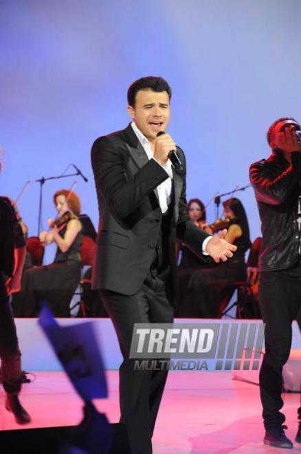 Azerbaijani famous singer and composer EMIN’s annual concert takes place in Green Theater in Baku. Azerbaijan, July 11, 2013 