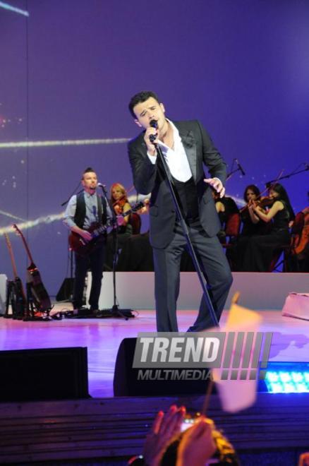 Azerbaijani famous singer and composer EMIN’s annual concert takes place in Green Theater in Baku. Azerbaijan, July 11, 2013 