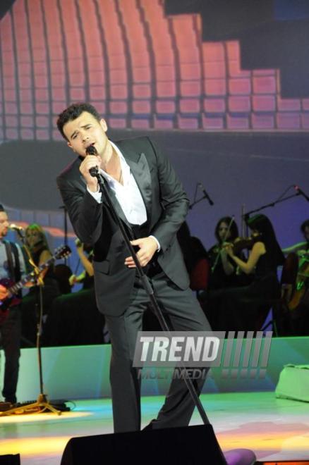 Azerbaijani famous singer and composer EMIN’s annual concert takes place in Green Theater in Baku. Azerbaijan, July 11, 2013 