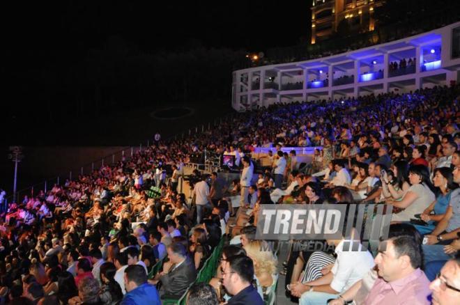 Azerbaijani famous singer and composer EMIN’s annual concert takes place in Green Theater in Baku. Azerbaijan, July 11, 2013 