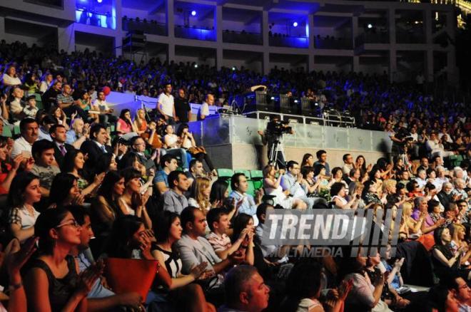 Azerbaijani famous singer and composer EMIN’s annual concert takes place in Green Theater in Baku. Azerbaijan, July 11, 2013 