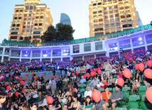 Azerbaijani famous singer and composer EMIN’s annual concert takes place in Green Theater in Baku. Azerbaijan, July 11, 2013 