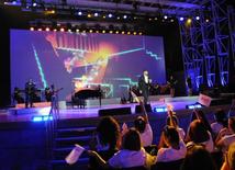 Azerbaijani famous singer and composer EMIN’s annual concert takes place in Green Theater in Baku. Azerbaijan, July 11, 2013 